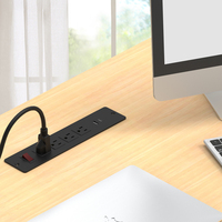 ETL soket saluran konferensi, dengan 4 colokan AC 2 port USB terhubung dengan kabel daya 6 kaki untuk furnitur rumah kantor