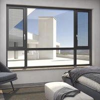 Fenêtre d'auvent en aluminium à double vitrage AS2047 de norme australienne, roulante moderne pour maisons commerciales, fenêtres à double vitrage