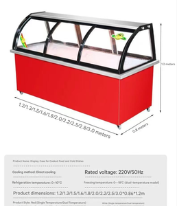 Refrigerador Comercial de Acero Inoxidable con Descongelación Automática y Enfriamiento por Aire para Exhibición de Alimentos, Vitrina Doble para Carnes y Alimentos - Product Image 6
