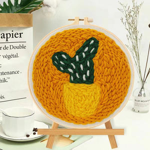 DIYサボテンパンチ針キット練習刺繍セット初心者向けポーク刺繍クロスステッチ装飾工場 - Product Image 4