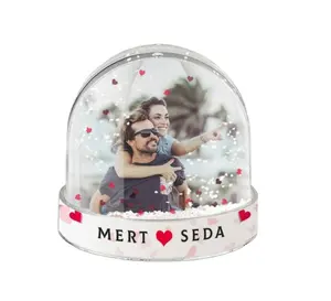 Custom Snow globe Personalized Snow Globe Put on Your Photo and Text Name Personalized Valentines Anniversary Birthday Gift