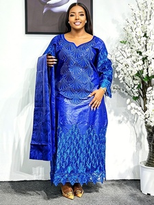 Abiti Africani per Donne, Abbigliamento Tradizionale Africano, Dashiki, <span class=keywords><strong>Ankara</strong></span>, Bazin, Abaya, Vestito Lungo Musulmano, Kaftan, Maxi Abito Lungo - Product Image 4