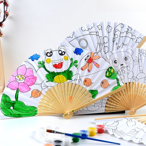 พัดกระดาษเปล่าขนาด 7 นิ้ว สำหรับงานประดิษฐ์ DIY และงานศิลปะ - เหมาะสำหรับของชำร่วยงานปาร์ตี้และกิจกรรมสำหรับเด็ก - Product Image 4