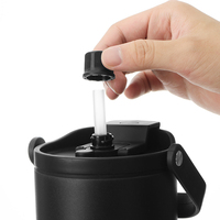 Mug isotherme à double paroi en acier inoxydable avec paille et couvercle pour boissons froides, avec poignée