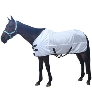 Cómoda malla caballo mosca hoja equino verano hojas soporte Cuello Blanco cómodo caballo manta para montar - Product Image 1