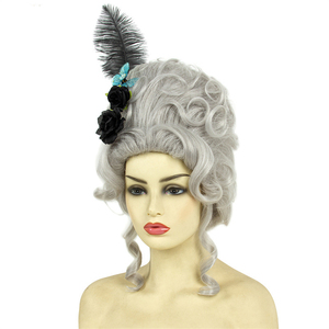 Exportation spéciale médiéval rétro chapeau haut vacances habiller boule haut de gamme perruque correspondant Halloween perruque - Product Image 2