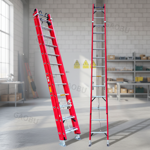 Two-Section Modern FRP Telescopic <strong>Ladders</strong> <strong>Hook</strong> EN131 Certified 150kg Capacity for Outdoor Use Household Workshop Fire Rescue - Product Image 1
