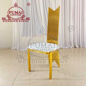 เก้าอี้รับประทานอาหารสำหรับงานแต่งงานโครงสูงทำจากสแตนเลสแบบทันสมัย - Product Image 2