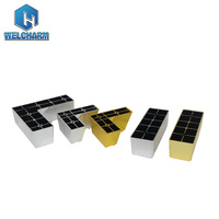 Pieds de canapé en plastique modernes en forme de L, dorés et argentés, pieds de meubles en plastique simples pour accessoires de pieds de table d'armoire d'hôtel et de salon