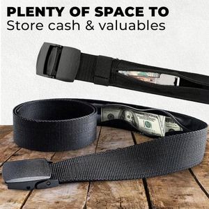Ceinture en Soie Tressée Anti-Vol pour Voyage, pour Femmes et Hommes, Portefeuille Dissimulé Portable pour Argent, 120cm Polyester/Coton - Product Image 2