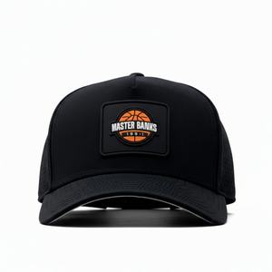 OEM Custom 5 Panel Classic Waterproof Golf Baseball Cap Rubber Patch Snapback Hat Breathable Laser Cut Hole Performance Hats - Product Image 2