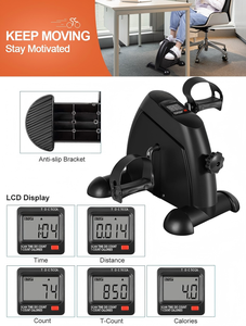 <span class=keywords><strong>Mini</strong></span> Bicicleta Estática, Bicicleta de Ejercicio Debajo del Escritorio, Pedalador con Resistencia Magnética Ajustable, Entrenador de Brazos y Piernas, Pantalla LCD, Gimnasio en Casa - Product Image 3
