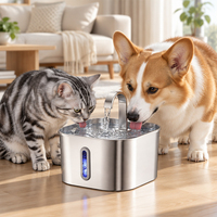 Fontaine à eau intelligente pour animaux de compagnie en acier inoxydable, alimentée par courant alternatif, robinet étanche, distributeur automatique d'eau fraîche pour chiens et chats