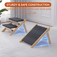 ZMaker 2/3/4 étapes escaliers pour chiens en bois rampe pliable pour animaux de compagnie 2-en-1 escaliers pour animaux de compagnie escaliers pour chiens portables jusqu'à 110 livres