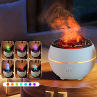 Diffuseur d'huiles essentielles aromathérapie innovant 7 couleurs USB Mini Volcano de bureau brume froide flamme simulée 350ml pour le yoga à domicile