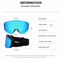 Lunettes de soleil personnalisées pour sports de plein air résistantes aux UV, lentilles de vision nocturne, double couche anti-buée, neige, lunettes de ski magnétiques, TPU