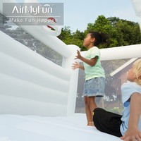 Château gonflable AirMyFun Kids Pastel Party Moon Walk, blanc, pour mariage, en tissu Oxford, pour 3 personnes, facile à monter.
