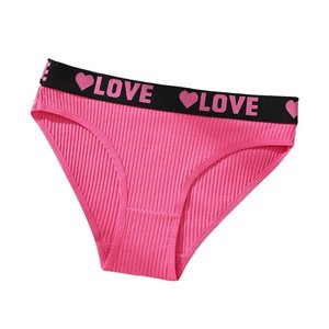 Nouvelles culottes roses tendance transfrontalières - Culottes sexy en coton doux et respirant avec large ceinture à lettres pour femmes - Product Image 5