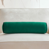 2025 nouveau Style Simple moderne couleur unie housse de coussin personnalisée velours doux rond canapé traversin oreiller