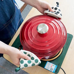 Guante de Cocina Triangular Antideslizante con Aislamiento Térmico, Resistente a Altas Temperaturas, de Algodón, Portátil, para Horno - Product Image 6