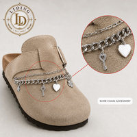 Chaîne de chaussures en argent avec breloques étoile, clé et cœur pour femmes, chaîne à maillons gourmette en alliage de zinc, longueur personnalisée, OEM ODM GRS