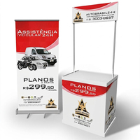 Comptoir d'affichage portable Airvon Premium avec support graphique interchangeable pour promotion en convention, commerce de détail et campagnes publicitaires