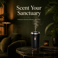 Diffuseur d'arômes portable en forme de tasse 10 ml, brumisateur ultrasonique en PP avec bouton tactile USB-C, faible bruit pour la maison et le bureau, logo personnalisé OEM