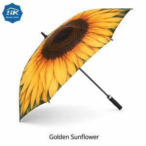 Parapluie de <span class=keywords><strong>golf</strong></span> à <span class=keywords><strong>prix</strong></span> d'usine, motif tournesol, poignée en EVA, tissu pongé 190T, armature en fibre de verre, idéal pour le <span class=keywords><strong>golf</strong></span> et les voyages, protection soleil et pluie - Product Image 1