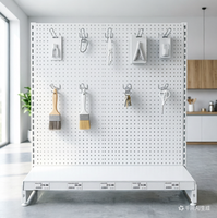 Étagères gondoles modernes personnalisées pour charges légères, présentoirs métalliques perforés, rayonnages de supermarché sans boulons pour outils et quincaillerie