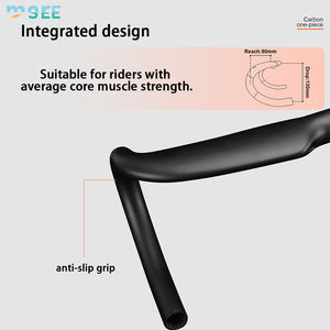Guidon de vélo SeeMore personnalisable, coupe-vent, guidon de <span class=keywords><strong>course</strong></span>, sport, UD, câble interne, fibre de carbone, guidon de vélo de route, guidon courbé - Product Image 1