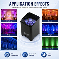 8 focos LED Par RGBWA+UV inalámbricos de 6x18W con WiFi y APP, 2 bolsas, batería recargable, acero inoxidable, 16.7M colores, IP33