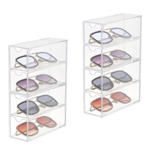 Occhiali trasparenti custodia un pezzo con 4 cassetti acrilico occhiali da sole Display Organizer scatola di immagazzinaggio multiuso Organizer <span class=keywords><strong>Box</strong></span> - Product Image 1