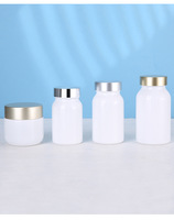 Pots en verre de qualité alimentaire finition givrée pour poudre de médecine bonbons suppléments santé capsules épaisses bouteille de distribution en plastique