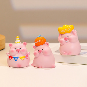 Figura Decorativa de Cerdito de la Suerte, 3.9 Pulgadas, Acabado Brillante, Decoración para el Hogar u Oficina, Juguete de Regalo - Product Image 3