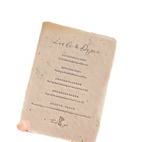 Carte postale d'invitation de mariage écologique en papier grainé, imprimée offset avec estampage à chaud, pour affichage de bijoux et usage professionnel
