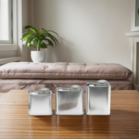 Boîtes en métal personnalisables en gros avec logo, emballage carré, boîte à thé en fer blanc avec valve, scellée pour le thé matcha et le café