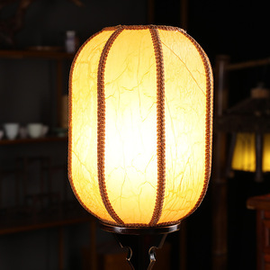 Lámpara de pie estilo chino con base LED E27, diseño tradicional de bambú para sala de estar y dormitorio - Product Image 2