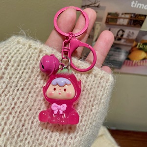 Llavero 3D al por mayor con diseño de frutas y animales, con cascabel, estilo Kawaii, para teléfono, bolso, accesorios para niñas y adolescentes - Product Image 6