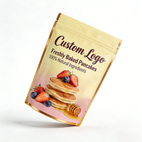 Sacs de vente au détail pour mélange de crêpes et gaufres de supermarché, sacs refermables thermoscellables à fond plat, sacs d'emballage en plastique pour mélange de farine à gâteau et poudre à crêpes