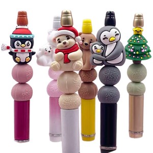Christmas 3D <b>Silicone</b> <b>Beads</b> Bear Penguin Tree Shape Loose <b>Beads</b> For Craft Jewelry Making Wholesale - Product Image 5