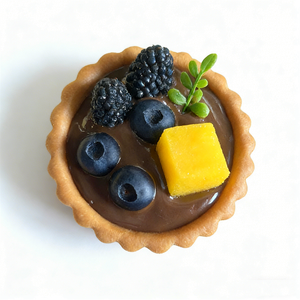 Flavorful Plastic Butter Shortcake Flat Fruit Tarts Simulation Food Model Orange Cherry Raspberry Blueberry Chocolate - Product Image 2