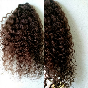 TYAGI HAIR EXPORTS Extensions de cheveux indiens non-Remy en vrac, trame simple, pointes pleines, 350g, sacs PVC, Deep Wave, adaptées à toutes les machines - Product Image 1
