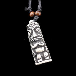 Collar con Colgante de Estatua <span class=keywords><strong>Tiki</strong></span> de Resina Maorí de Nueva Zelanda al por Mayor, Collar Étnico Retro de Protección y Fortuna para Hombre - Product Image 6