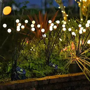 야외 LED 정원 반딧불 빛 배선 없음 태양 에너지 방수 자동 제어