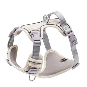 옥스포드 원단 대형견 액세서리 하네스 더블 체스트 노 풀 내구성 조끼 조절 가능한 개 목줄 및 리드 맞춤 제작 - Product Image 5
