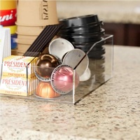 Organisateur de bar à café en acrylique pour dosettes, tasses, condiments, agitateurs, accessoires de bar à thé, décoration et essentiels, cadeau