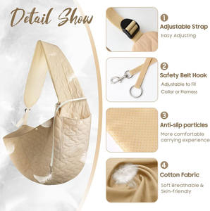 Échantillon gratuit Sac de transport pour chien personnalisé portable à bandoulière Sac de transport pour animaux de compagnie Sac à dos transversal pour chiens et chats - Product Image 6