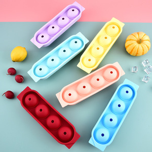 Moule à glaçons sphériques en <span class=keywords><strong>silicone</strong></span> de qualité alimentaire pour la maison, 4 boules, pour whisky, facile à démouler, modèle XDbq - Product Image 2