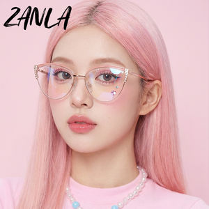 Montature per Occhiali da Vista a Forma di Occhio di Gatto per Ragazze, Nuovi Design 2026, Occhiali Anti Luce Blu per Donne, Occhiali Eleganti con Decorazioni in Diamante - Product Image 4