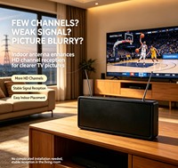 Kompakte Innen-Hochleistungsantenne 30dBi Plastik-TV-Antenne UHD-3976 Stabiles Bild Digitale HD-Antenne für Schlafzimmer Kleine Räume DVB-T2